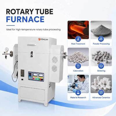 TENCAN TC-12NRT High Temperature 1200C Lab Vacuum Tubular Furnace MOSI2 Heating Element High-Purity Quartz/Alumina Material