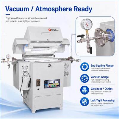 TENCAN TC-12NRT High Temperature 1200C Lab Vacuum Tubular Furnace MOSI2 Heating Element High-Purity Quartz/Alumina Material