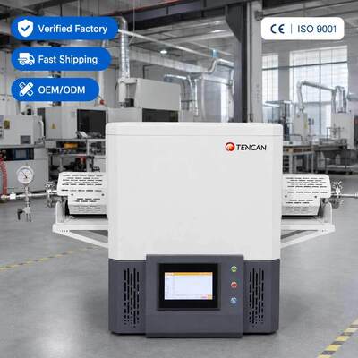 TENCAN MoSi2 Heating 1600C Vacuum Tube Furnace TC-16MT B Type Thermocouple Split Lab Oven 30-Segment Programmable Advanced