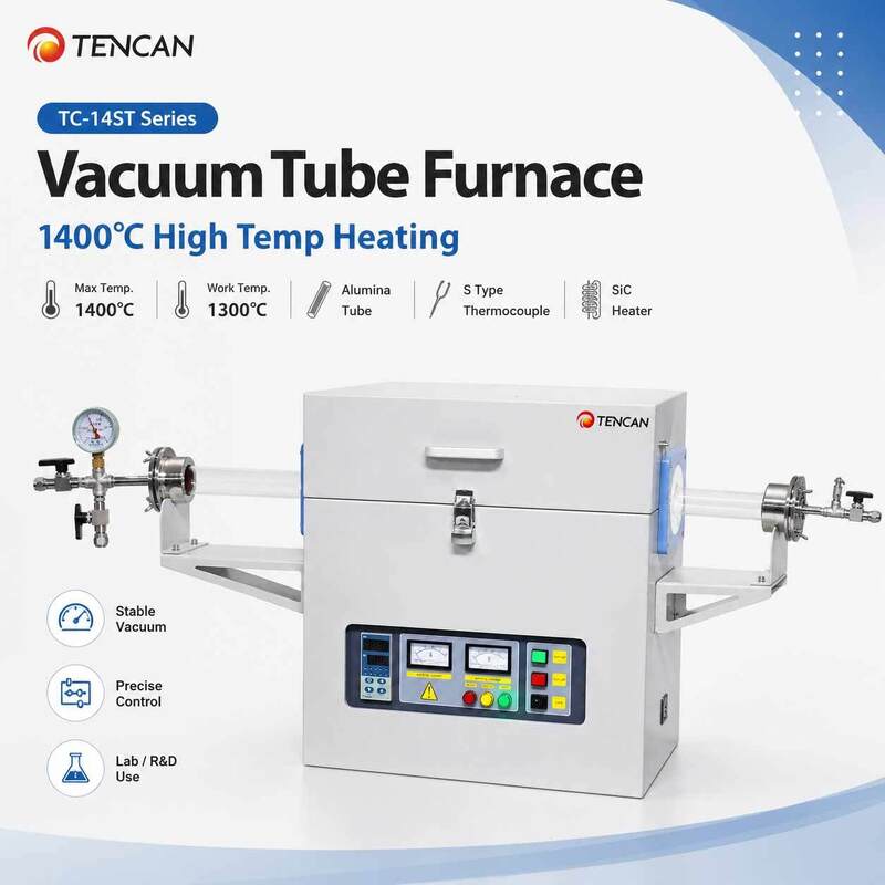 Lab Vacuum Electric Tubular Furnace Large High Temperature 1400C Single Zone Tube Furnace Price with Big High Purity Quartz Tube