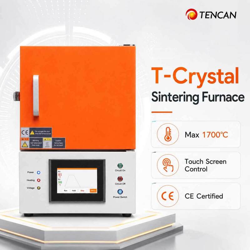 TENCAN CE Certified 1700°C Dental Zirconia Sintering Furnace with MoSi2 Heater and 7-Inch Touch Screen for Denture Ceramic